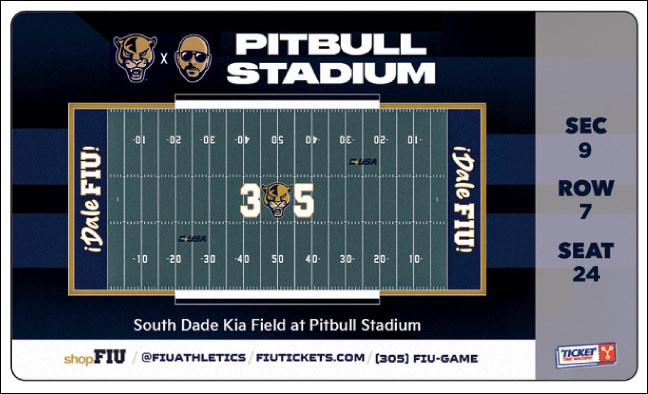 FIU Inaugural Game at Pitbull Stadium Commemorative Ticket Product Front